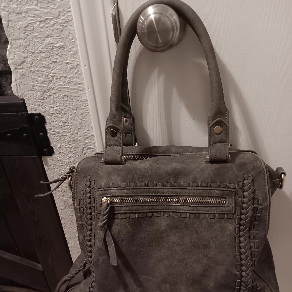 Gray Pleather Bag